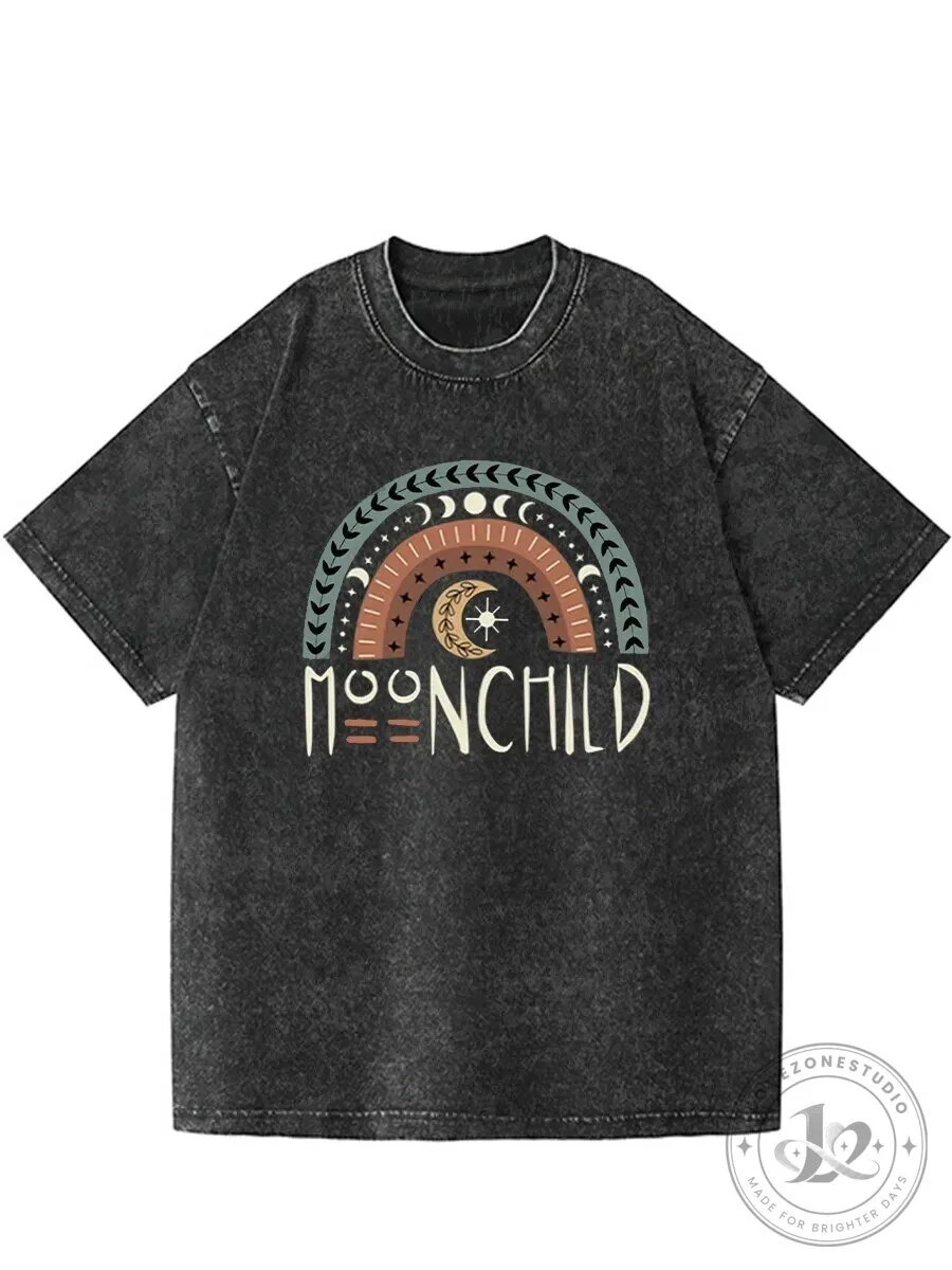 Moon Child Bohemian Rainbow Graphic Washed T-Shirt
